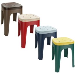 12 pieces Bh Stool Asst Colors 11.4x11.4x18.1in - Chairs
