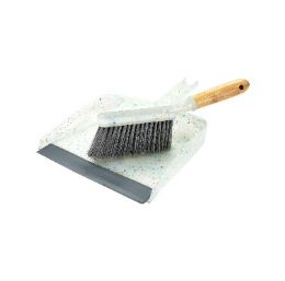12 pieces Bh PP-Bamboo Dustpan Brush Set 8.8x1.9 inches - Cleaning Products