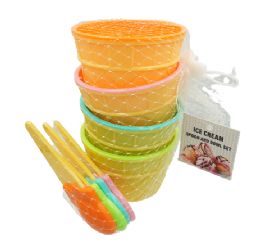 12 pieces Bh Ice Cream Set 4 Bowls & 4 Spoons - Kitchen Bowls
