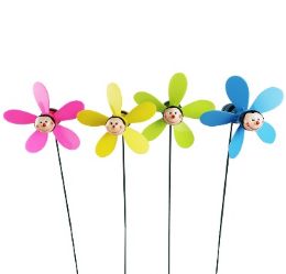 24 pieces Bh Garden Stake Windmill Bee Asst 26in - Garden Decor