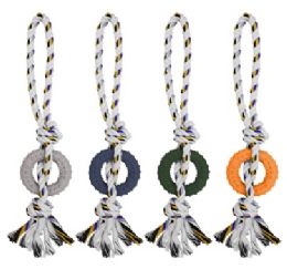 36 pieces Bp Pet Rope Ring Toy Asst Colors 15.7x2. - Pet Toys