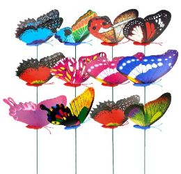 24 pieces Bh Double Layer Asst Butterfly Garden st - Garden Decor