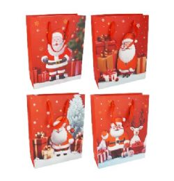 144 pieces Bh Christmas Bag Med Santa Designs - Christmas Gift Bags and Boxes