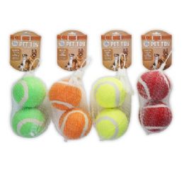 48 pieces Bp Pet Toy Tennis Ball 2pc 13x1.2cm - Pet Toys