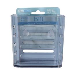 12 pieces Ch BiN-Suct Cup Blue Sm 4.25x3.25x4 inches - Shower Accessories