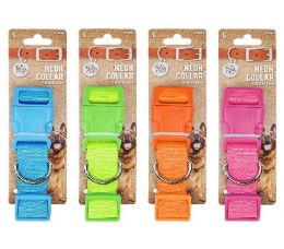 96 pieces Bp Dog Collar Lg 16-24in 4 Asst Neon - Pet Collars and Leashes