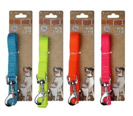 96 pieces Bp Dog Leash Sm 0.66x48in 4 Asst Neon - Pet Collars and Leashes