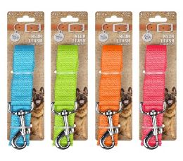 96 pieces Bp Dog Leash Lg 1x48in 4 Asst Neon - Pet Collars and Leashes