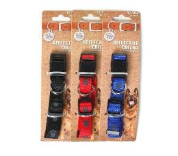 96 pieces Bp Dog Collar Sm 12-18in 3 Asst Paws - Pet Collars and Leashes