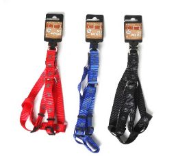 96 pieces Bp Dog Harness Md 0.75-24in 3 Asst Print - Pet Collars and Leashes