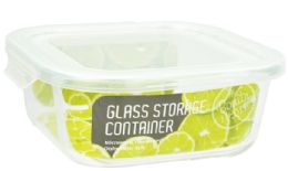 24 pieces Bh Sq. Glass Container White Lid 27oz - Food Storage Containers