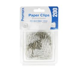 48 pieces Promarx Paper Clips Metalic 200ct - Paper clips