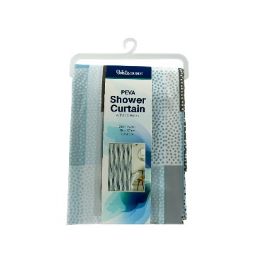 24 pieces Bh S-Curtain W-Hooks 71in Tile Peva - Shower Curtain