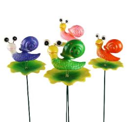 24 pieces Bh Garden Stake Snail Asst 26in - Garden Decor