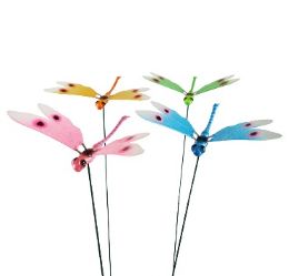 24 pieces Bh Garden Stake Dragonfly Asst 26in - Garden Decor
