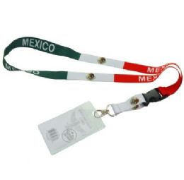 480 pieces Bh Lanyard+badgehlder Mex Flag 22in - ID Holders