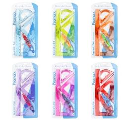 48 pieces Promarx Geometry Ruler 5pc Set Assorted - Rulers