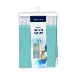 24 pieces Bh S-Curtain W-Hooks 71in 3d Teal Peva - Shower Curtain
