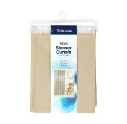 24 pieces Bh S-Curtain W-Hooks 71in 3d Beige Peva - Shower Curtain