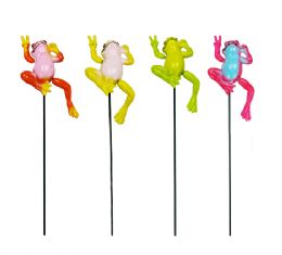 24 pieces Bh Garden Stake Frog Designs 5in - Garden Decor