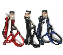 48 pieces Bp Dog Harness & Leash Set Xs 3 Asst - Pet Collars and Leashes