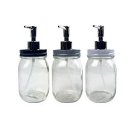 24 pieces Bh Glass Soap Dispenser Asst Color 450ml - Soap Dishes & Soap Dispensers