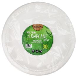 10 pieces Nhc Sugar Cane Plate 10in 60ct - Plastic Bowls and Plates