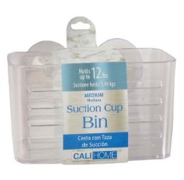 12 pieces Ch BiN-Suct Cup Cl Md 6.25x3.25x3.25 inches - Shower Accessories