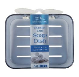 18 pieces Ch Soap DisH-Suct Cup Bl 5.25x4.25x1.25i - Shower Accessories