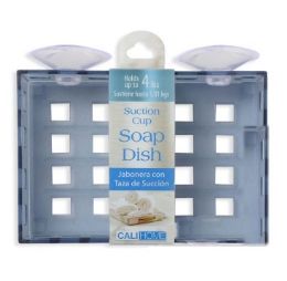 18 pieces Ch Soap DisH-Suct Cup Bl 5.25x3.75x3.25i - Shower Accessories