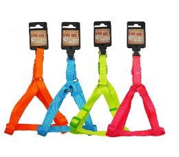 96 pieces Bp Dog Harness Sm 4 Asst Neon - Pet Collars and Leashes