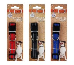 96 pieces Bp Dog Collar Sm 3 Asst Reflective - Pet Collars and Leashes