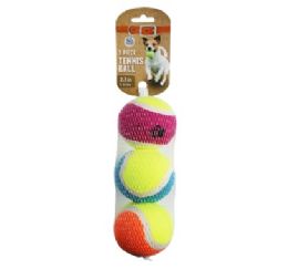 48 pieces Bp Pet Toy Tennis Ball 3pc 2.5in - Pet Toys