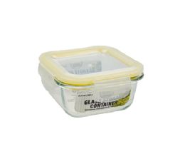 24 pieces Bh Sq Glass Cont Snap Yl Lid 10.8oz - Food Storage Containers