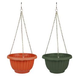 24 pieces Bh Pp Hanging Pot W. Chain 2 Asst 7.5in - Garden Planters and Pots