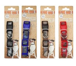 96 pieces Bp Dog Collar Sm 4 Asst Reflective - Pet Collars and Leashes