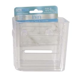 12 pieces Ch BiN-Suct Cup Clear Sm 4.25x3.25x4 inches - Shower Accessories