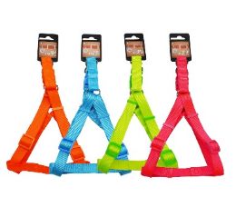96 pieces Bp Dog Harness Md 4 Asst Neon - Pet Collars and Leashes