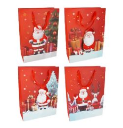 144 pieces Bh Christmas Bag Lg Santa Designs - Christmas Gift Bags and Boxes