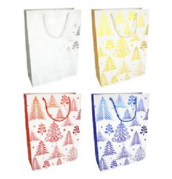 144 pieces Bh Christmas Bag Lg Trees Designs - Christmas Gift Bags and Boxes