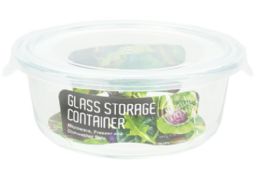 24 pieces Bh Rnd Glass Container White Lid 21oz - Food Storage Containers