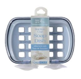 24 pieces Ch Soap DisH-Suct Cup Blue 5.25x4x1.25in - Shower Accessories