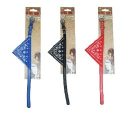 96 pieces Bp Dog Collar Xs 13in 3 Asst Bandana - Pet Collars and Leashes