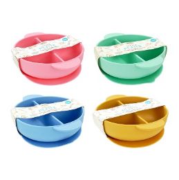 48 pieces Bonita Home Silicone Baby Feeding Plate Asst 4 - Baby Utensils