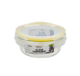 24 pieces Bh Rnd Glass Cont Snap Yl Lid 21.99oz - Food Storage Containers