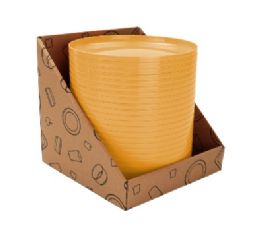 96 pieces Bh Pl Round Plate Yellow 7.4in Pdq - Plastic Bowls and Plates