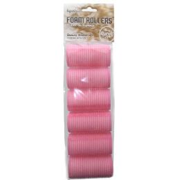 72 pieces Bh Foam Pink Hair Rollers 6ct sm - Hair Rollers