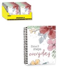 24 pieces 6" X8.5" Hardbound Journal, “small Steps" Design 100ct Spiral Bound - Note Books & Writing Pads