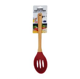 48 pieces Silicone Slotted Spoon Red 13 Inches - Kitchen Utensils