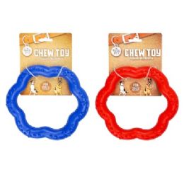 48 pieces Bp Plastic Chew Toy Ring 7.2in 2 Asst - Pet Chew Sticks and Rawhide